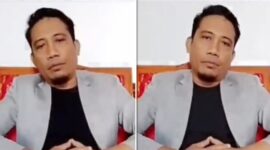 Tangkapan layar video permintaan maaf Muhammad Basri alias Ombas yang beredar di media sosial pada Senin (3/8/2026).