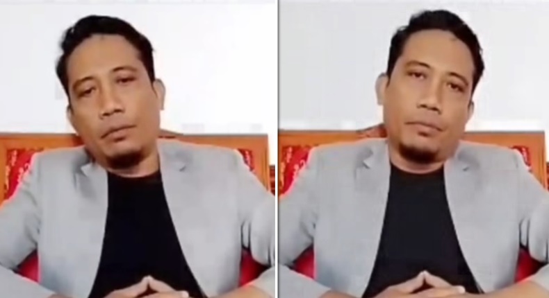 Tangkapan layar video permintaan maaf Muhammad Basri alias Ombas yang beredar di media sosial pada Senin (3/8/2026).