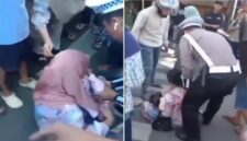 Kondisi di lokasi kecelakaan lalu lintas di perempatan Jalan Ahmad Yani, Watampone, Kabupaten Bone, yang melibatkan mobil yang dikemudikan seorang perwira polisi dengan sepeda motor. Insiden tersebut mengakibatkan seorang balita meninggal dunia (Foto kolase).