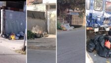 Potret tumpukan sampah rumah tangga di sejumlah titik di Kelurahan Borong, Kecamatan Manggala, Kota Makassar, yang disebut warga tidak diangkut selama lima hari. (Foto kolase)