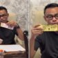 Tangkapan layar video, Direktur Umum Perumda Parkir Makassar Raya, Saharuddin Said, menunjukkan karcis parkir resmi wilayah khusus berwarna merah muda dengan tarif Rp3.000 untuk sepeda motor dan Rp5.000 untuk mobil (kiri), serta karcis wilayah umum berwarna kuning dengan tarif Rp2.000 untuk sepeda motor dan Rp3.000 untuk mobil (kanan). (Foto kolase)