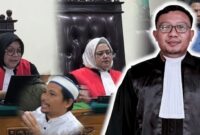 Advokat Wawan Nur Rewa, S.H., M.H. bersama Majelis Hakim Pengadilan Negeri Sungguminasa dalam sidang perkara Ilyas Sitaba yang berujung vonis bebas dalam perkara Nomor 132/Pid.B/2026/PN Sgm. (Foto kolase).