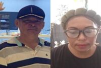 Mantan Paur Idik Subbid/Sie Propam Polrestabes Makassar, Aiptu Darius Limbong dan mantan istrinya, Widyawati Mulyati Loyra. (Foto kolase)