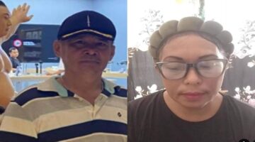 Mantan Paur Idik Subbid/Sie Propam Polrestabes Makassar, Aiptu Darius Limbong dan mantan istrinya, Widyawati Mulyati Loyra. (Foto kolase)