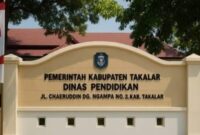 Kantor Dinas Pendidikan (Disdik) Kabupaten Takalar, Sulawesi Selatan. 