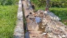 Kondisi jaringan Irigasi Bungadidi yang kembali mengalami kerusakan pada 6 September 2026.