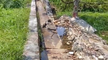 Kondisi jaringan Irigasi Bungadidi yang kembali mengalami kerusakan pada 6 September 2026.
