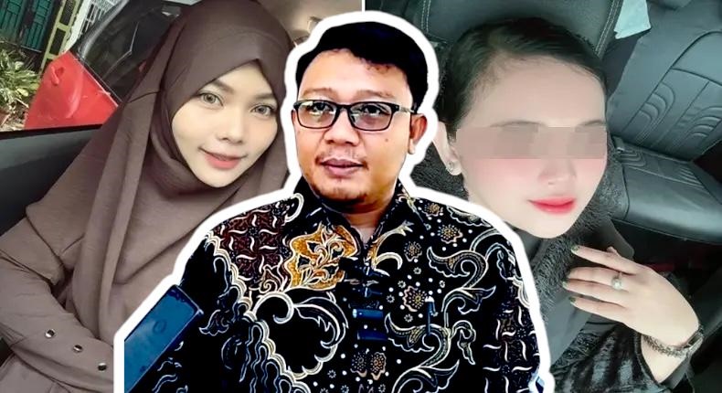 Foto kolase - Owner RA Skincare (kiri) Kuasa Hukum Owner RA Skincare, Wawan Nur Rewa (tengah), dan Owner Skincare AHA (kanan)