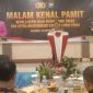 Ketua DPRD Lutra Husain memberikan sambutan dalam acara Malam Kenal Pamit sekaligus Penyambutan Kapolres Luwu Utara di Hotel Bukit Indah, Masamba, Jumat 25 September 2026.