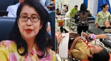 Foto Kolase - Perwakilan Yayasan Magnolia Champaca Virginiana bernama Louice Cristiana dan sejumlah siswa keracunan MBG di Tator
