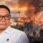 Menko Polkam Dudung Abdurachman menyebut Indonesia masih mampu menangani karhutla. (Visual AI).