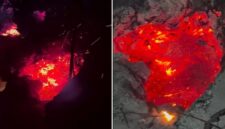 Tangkapan layar video lubang api di bawah tanah di wilayah Kalimantan Tengah. (Foto kolase)