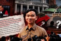 MK mengungkap tidak ditemukan bukti meyakinkan terkait ijazah luar negeri yang dijadikan dasar penyetaraan pendidikan Gibran, namun permohonan diskualifikasi tetap ditolak. (Visual AI)