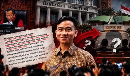 MK mengungkap tidak ditemukan bukti meyakinkan terkait ijazah luar negeri yang dijadikan dasar penyetaraan pendidikan Gibran, namun permohonan diskualifikasi tetap ditolak. (Visual AI)