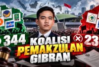 Ilustrasi simulasi pemakzulan Gibran (Visual AI).