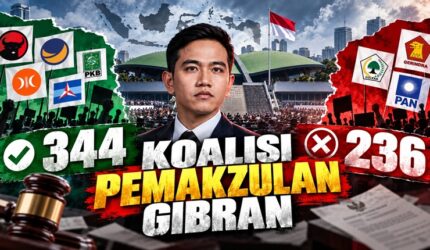 Ilustrasi simulasi pemakzulan Gibran (Visual AI).