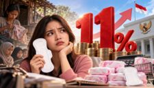 Ilustrasi wacana PPN 11 persen pada pembalut wanita yang dinilai menambah beban ekonomi perempuan. (Visual AI)