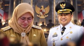 Sitti Husniah Talenrang dan Darmawangsyah Muin menyusul terbitnya SK Kemendagri terkait pemberhentian Bupati Gowa dan penunjukan Darmawangsyah Muin sebagai Plt Bupati Gowa (Visual AI)