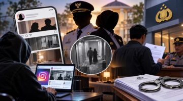 Ilustrasi dugaan skandal perselingkuhan pejabat daerah yang viral di media sosial dan berujung laporan polisi terhadap admin akun Lambe Turah Bone. (Visual AI)