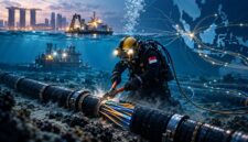 Ilustrasi kabel internet bawah laut di tengah memanasnya hubungan Indonesia–Singapura terkait kebijakan ekspor gas. (Visual AI).