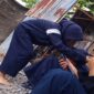 Tangkapan layar video yang memperlihatkan dugaan aksi kekerasan terhadap seorang siswi di sekitar area SMP Negeri 5 Sungguminasa, Kabupaten Gowa
